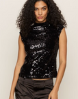 Sanctuary, Funnel Neck Sequin Top