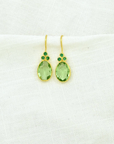 Delilah Earring Gold Plated Silver 925- Prasiolite & Emerald