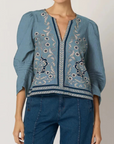 Cleobella, Farah Blouse - Cardamon Blue