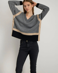 Stella Forest, Vesper Colour Block Sweater - Gris