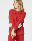 Kerri Rosenthal, Ex-Boyfriend Patchwork Sweatshirt- Poppy Red
