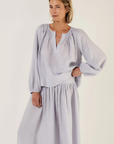 Mondo Corsini, Elizabeth Mist Linen Blouse- Mist