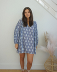 NIBI MTK, Mecox Mini Dress- Navy Block stripe
