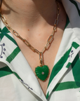 Thatch, Malene Green Jade Clip Necklace
