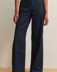 Sanctuary, Marine Full Length Pants- Navy Pinstripe