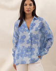Charli, Libby Shirt- Azure Flower Print