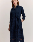 Hinson Wu, 3/4 Sleeve Robin Dress- Navy