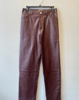Stella Forest, Esmee Straight Leather Pants- Bordeaux