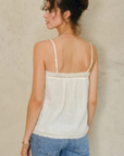 M.A.B.E, Dacy Embroidered Cami - Ecru