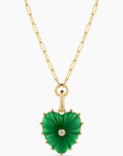 Thatch, Malene Heart Clip Charm- Green Jade