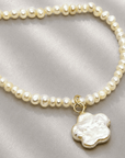 The Makery Collection, Short Freshwater Pearl Necklace with Pearl Daisy Charm
