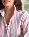 Frank & Eileen, Hunter Step-Hem Dress - Multi Pink and Green Stripe