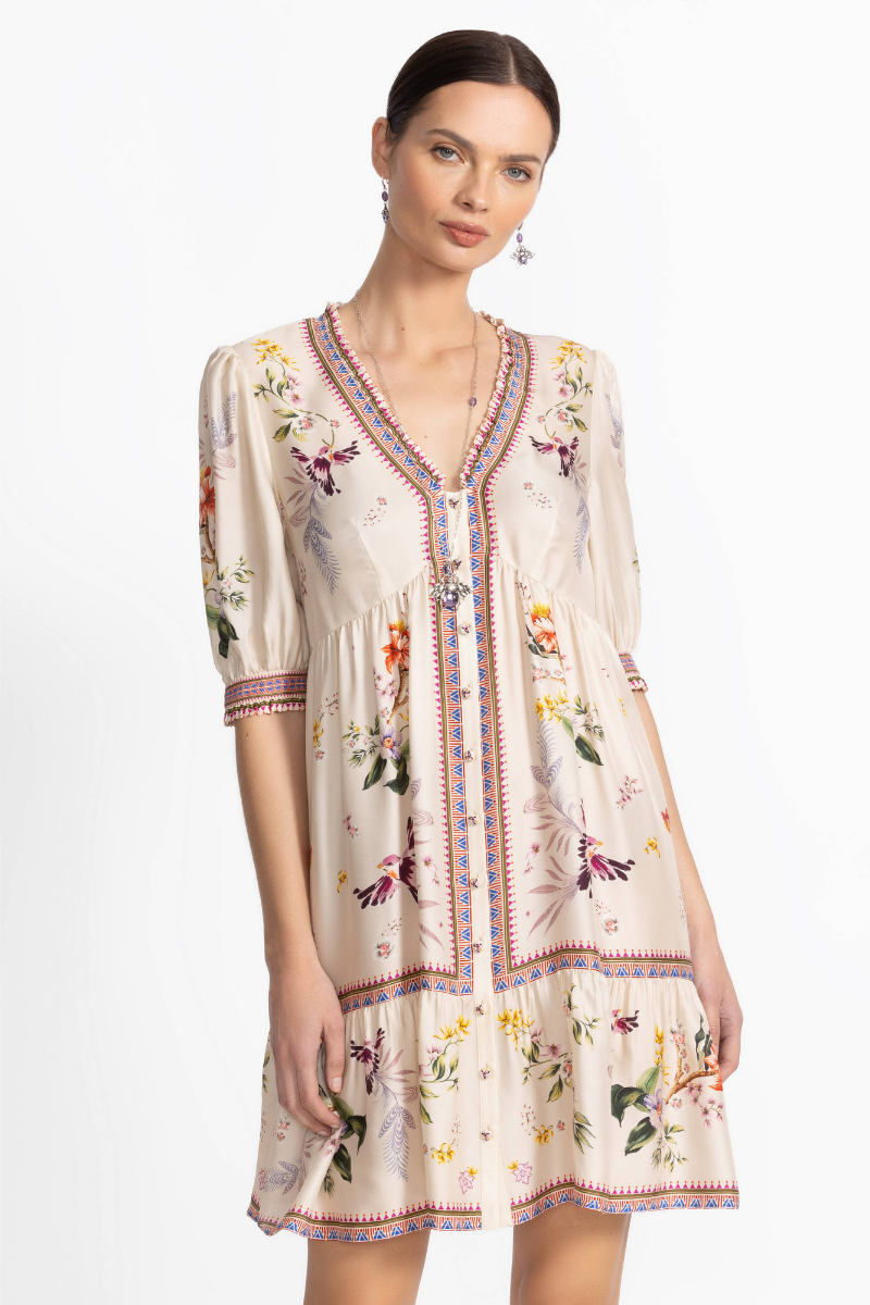 Johnny Was, Loren Mini Dress-Williah Print  Snapdragon Designs