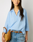 Gerard Darel, Anelia Top- Blue with White Stripe