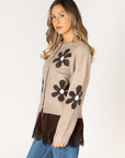 Lyla+Luxe, Jorgie Flower Cardigan