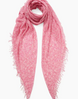 Chan Luu, Pink Hibiscus Floral Print Cashmere & Silk Scarf
