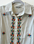 La Petite Francaise, Chen Embroidered Button Up Shirt- Ecru