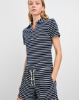 Rails, Teddy Shorts - Navy Ivory Stripe