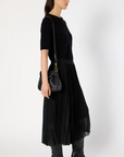 Gerard Darel, Bilal Pleated Jaquard Skirt- Noir