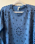 Raw Edge Cashmere Crew - Printed