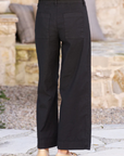 Frank & Eileen, Wexford Wide Leg Linen Pant -Black