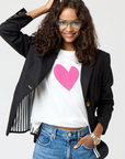 Kerri Rosenthal, Suke Imperfect Heart Tee-Neon Pink