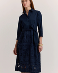 Hinson Wu, 3/4 Sleeve Robin Dress- Navy