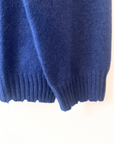MUSKOKA - Frayed Edge Crewneck Sweater-Blue/White