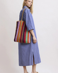 Hartford, Rune Woven Dress- Blue/White