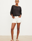 Velvet, Cass Woven Linen Puffy Sleeve Top