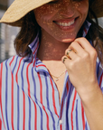 Frank & Eileen, Eileen Relaxed Button Up Shirt - Blue with Navy and Red Stripe