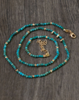 Turquoise Beads Necklace w/Gold Brass Findings