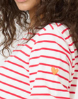 Kerri Rosenthal, Long Sleeve Stripe Tee - White Red