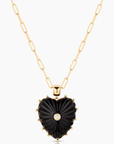 Thatch, Malene Onyx Paperclip Necklace
