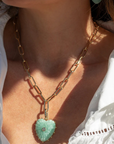 Thatch, Malene Amazonite Heart Clip Necklace
