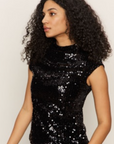 Sanctuary, Funnel Neck Sequin Top