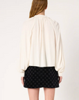 Gerard Darel, Agnella Ruffled Satin Shirt- Ecru