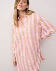 0039 Italy, Avery Striped Dress - Orange Multi