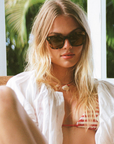 Krewe, Celeste Sunglasses- Maple & Crystal Polarized