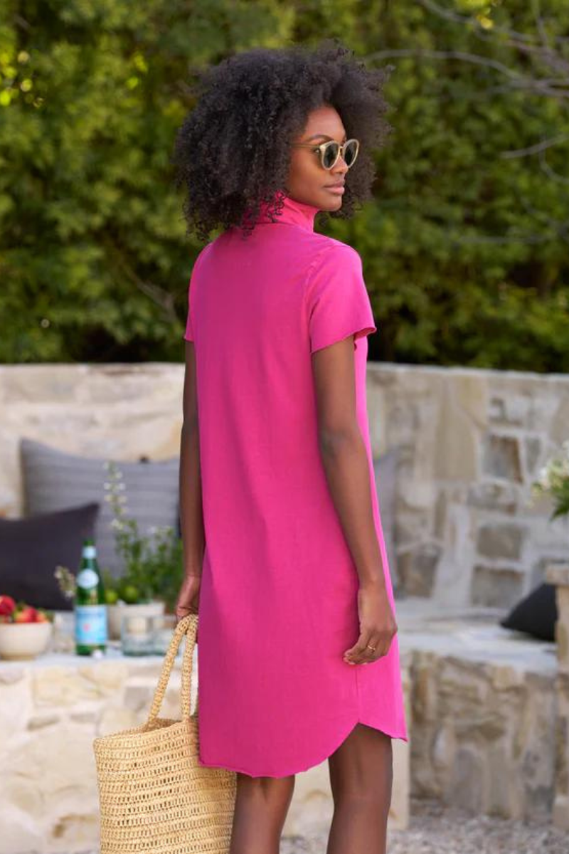Frank Eileen Lauren Polo Dress Magenta Snapdragon Designs