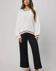Splendid, Vienna Tipped Sweater - White Multi
