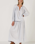 Mondo Corsini, Eliza Cotton Blouse- Cloud