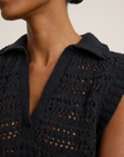 Velvet, Renee Crochet Stitch Sweater - Black
