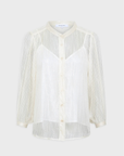 Gerard Darel, Avril Striped Shirt with Lurex - Ecru