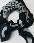 Les Belles Vagabondes, Mini Foulard Peace & Love- Marine Navy