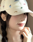 Cute Floral Heart Tomato Embroidered Baseball Cap