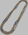 The Makery Collection, Beaded Triple Wrap Necklace - Blue, Labradorite and Champagne