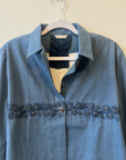 Runaway Bicycle, Lois Embroidered Jacket - Steel Blue