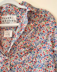 Frank & Eileen, Eileen Relaxed Button Up Shirt - Red, Blue Small Flowers