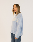 Lyla + Luxe, Lorelai Apre Sweater- Blue